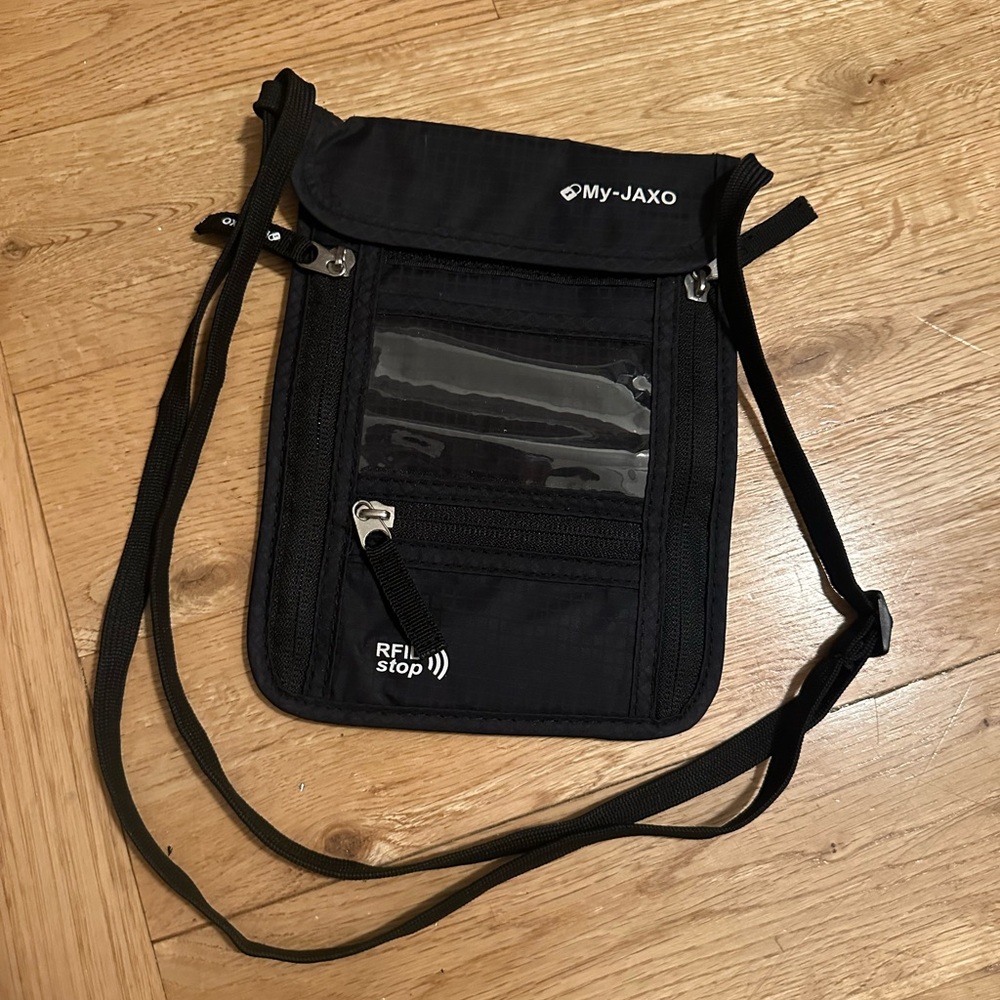 Black RFID Blocking Crossbody Bag